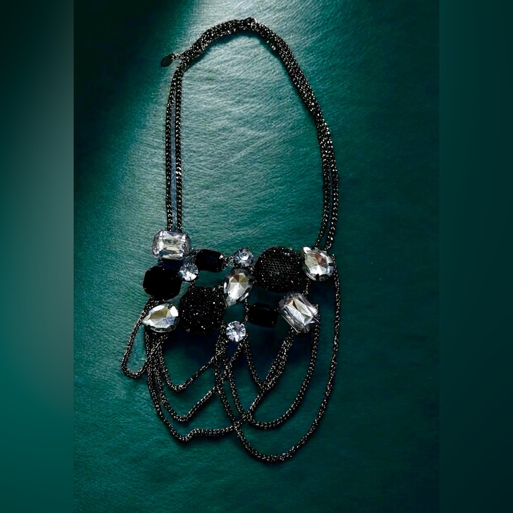 Icing Black and Silver Multi-Layer Necklace